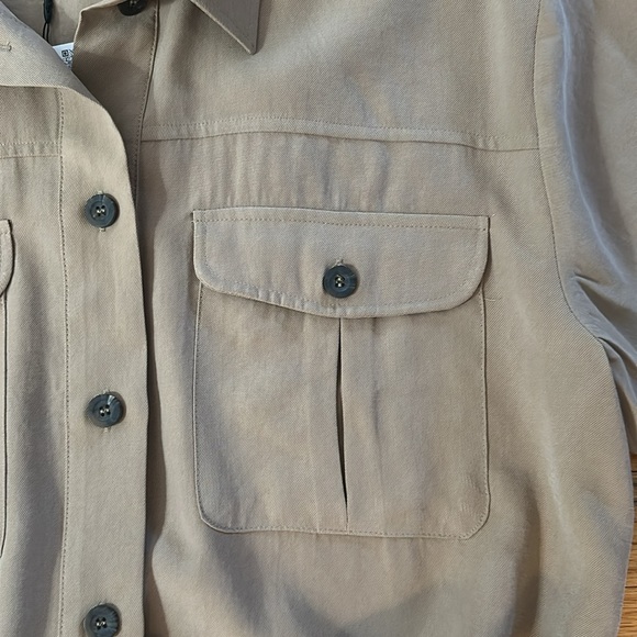 🎤🎉 Zara Beige Button Down Shirt Dress with Belt Sz XL - Picture 13 of 16